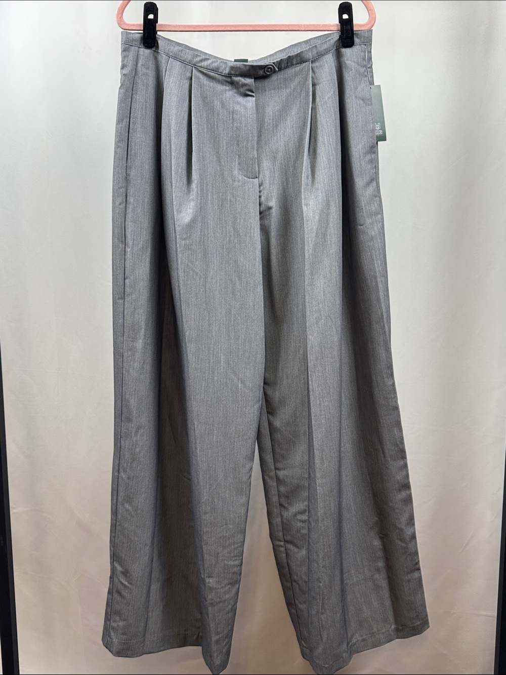 Wild Fable Gray Wide Leg Pleated Pants High Rise Large - Picture 2 of 12